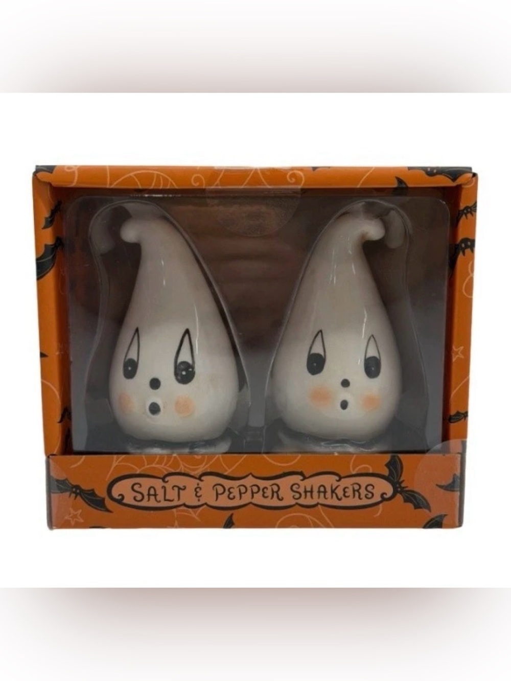 Johanna Parker Ghost Salt & Pepper Shakers‎ Halloween 2026 Transpac NEW Tagged